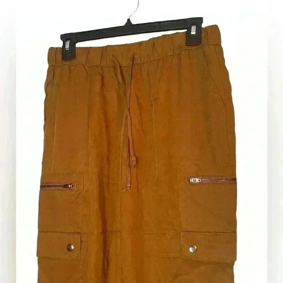 Banana Republic Tencel Cargo Jogger Pant Deep Camel XS Comfy Soft Relaxed - Picture 6 of 11